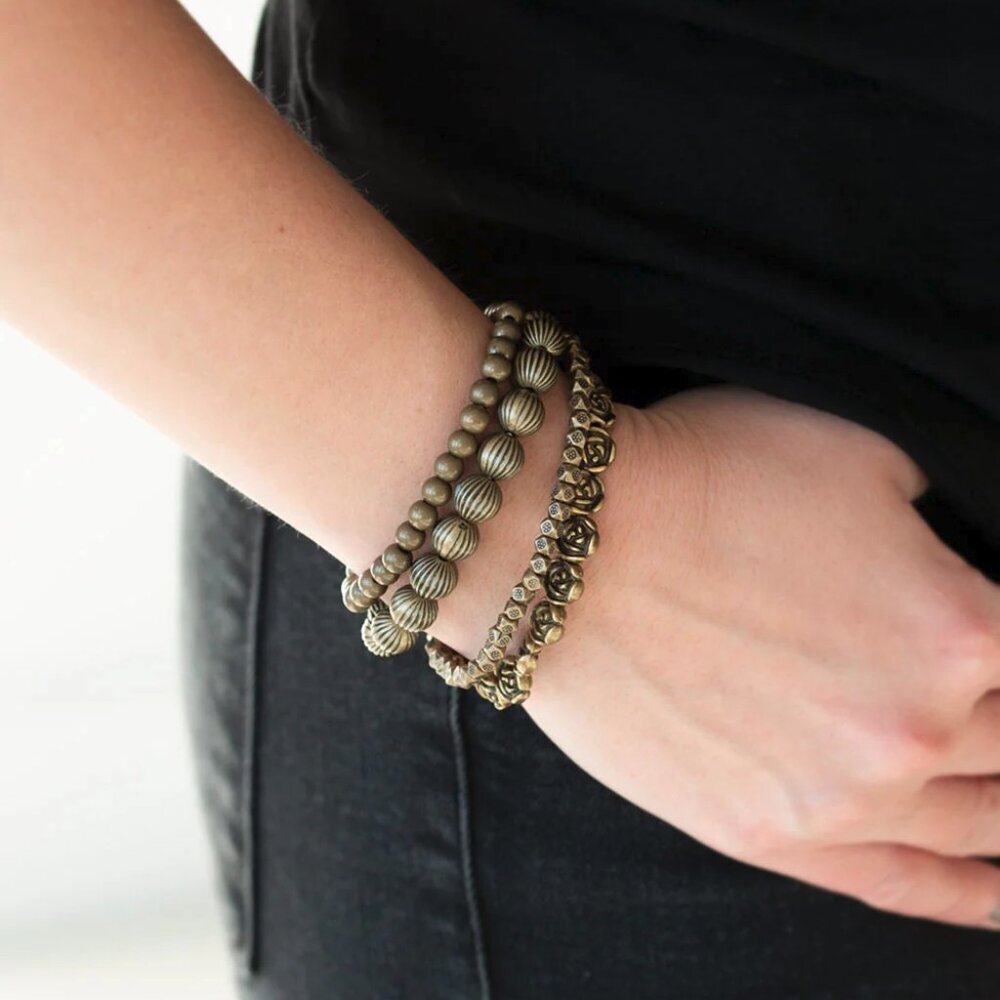 Paparazzi Jewelry Accessories - Rose Garden Gala - Brass Bracelet - Vinage